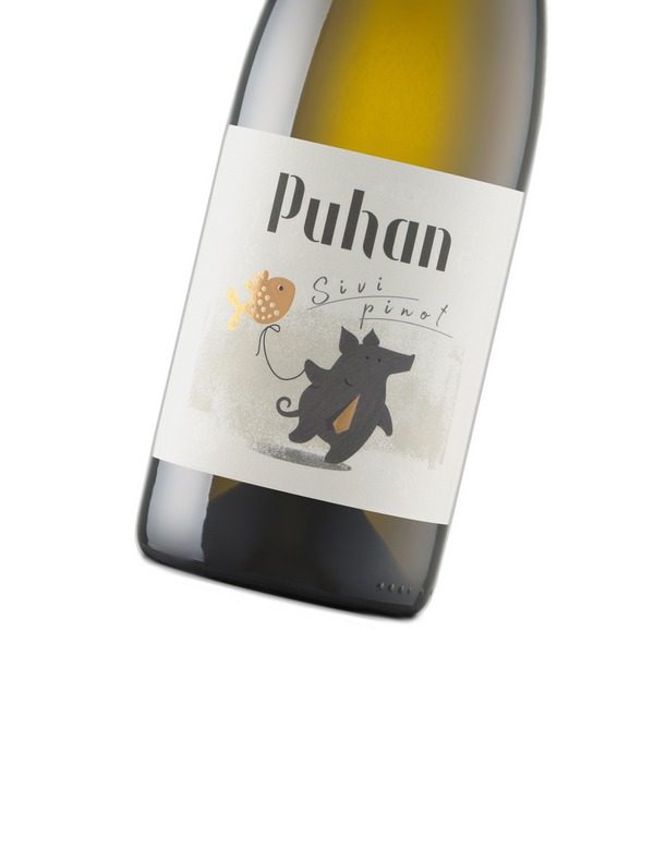 Podrobnost etikete vina Sivi pinot Puhan pod kotom