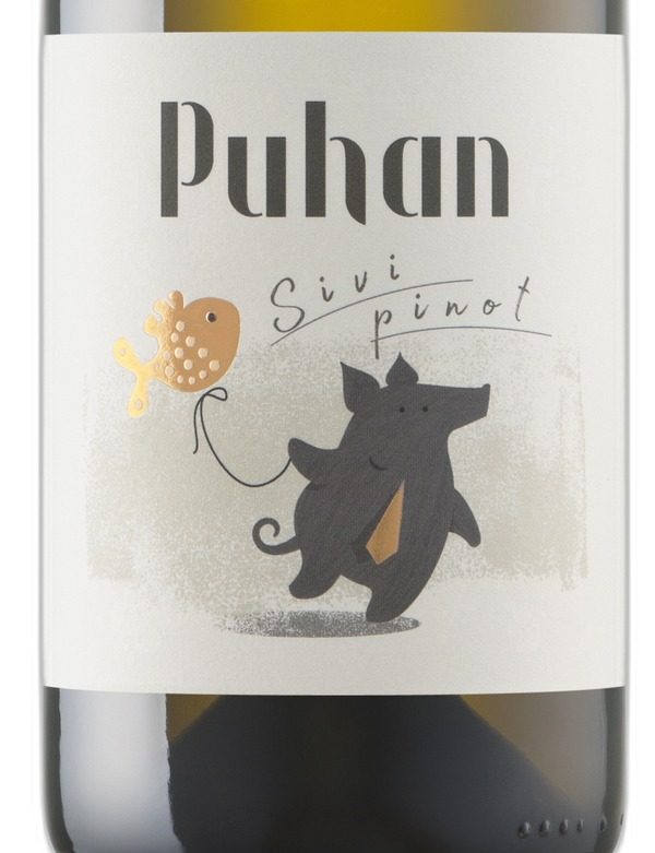 Sprednja etiketa vina Sivi pinot Puhan